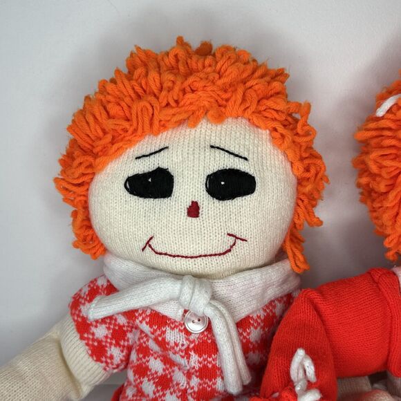 Vintage creepy handmade Raggedy Ann and Andy dolls 30” - Picture 2 of 13